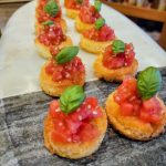 Bespoke canapé selection crafted by private chef in Boston- Brushetta